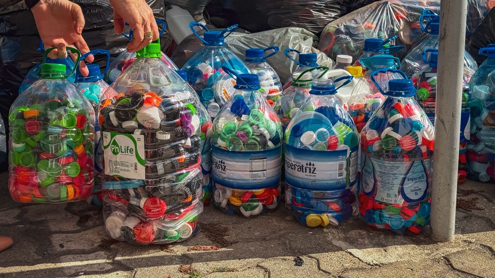 São José destina uma tonelada de tampinhas para reciclagem e castração animal