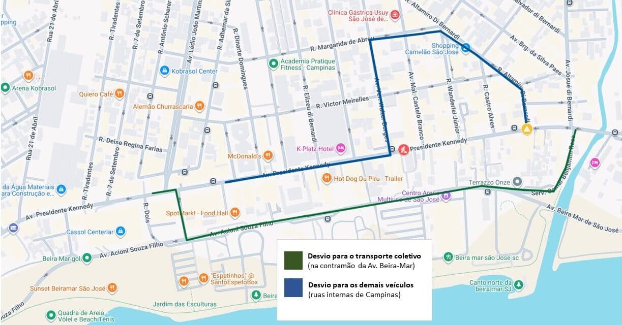 São José: Avenida Presidente Kennedy terá interdição de 20 dias para obras de macrodrenagem